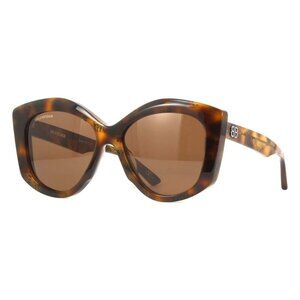 New BALENCIAGA Havana Cat Eye BB0126 005 Sunglasses Women